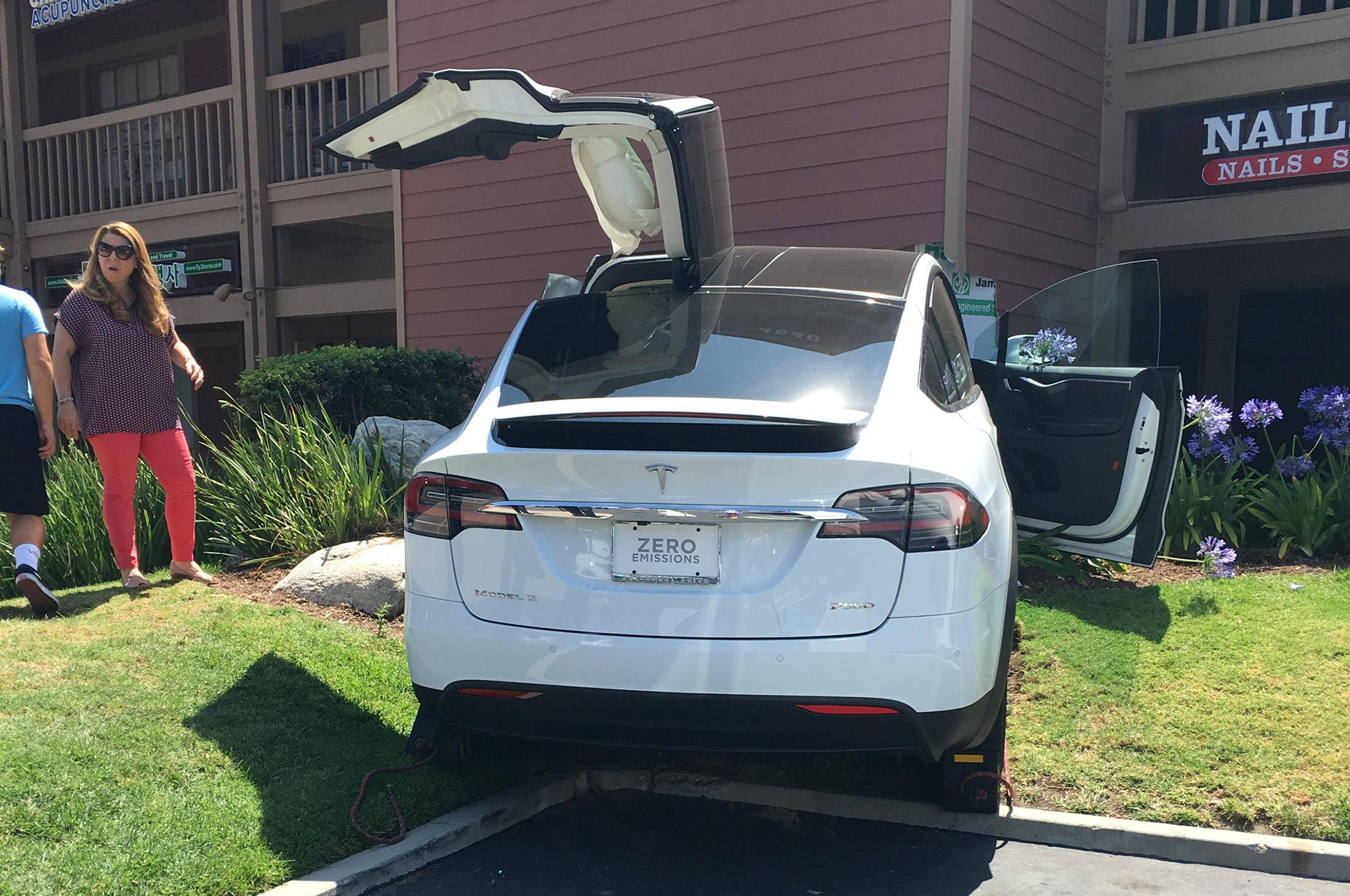 Tesla Model X crash rear shot