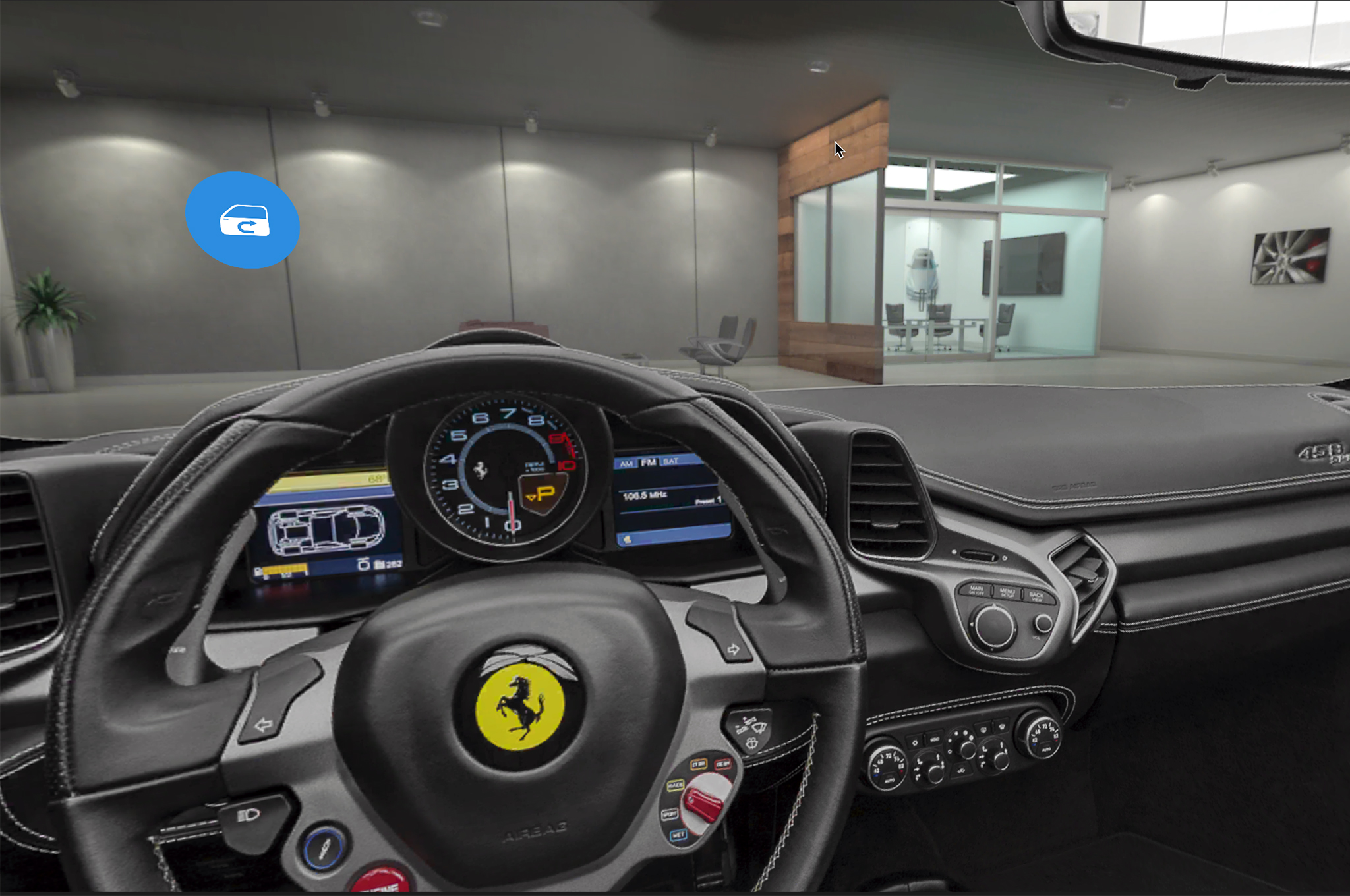 EVOX images virtual reality Ferrari front view