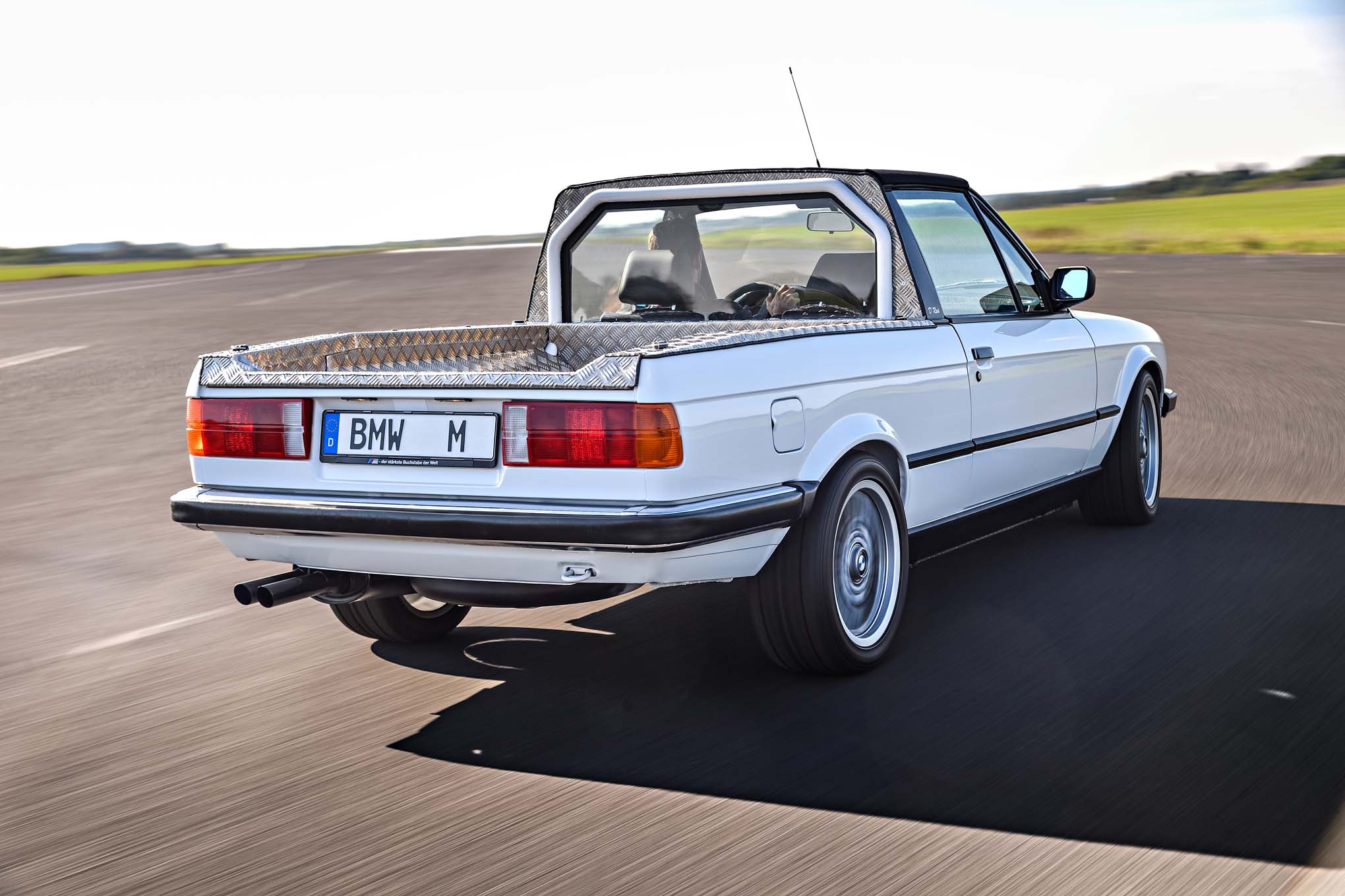 1986 BMW M3 Pickup Concept rear three quarter in motion